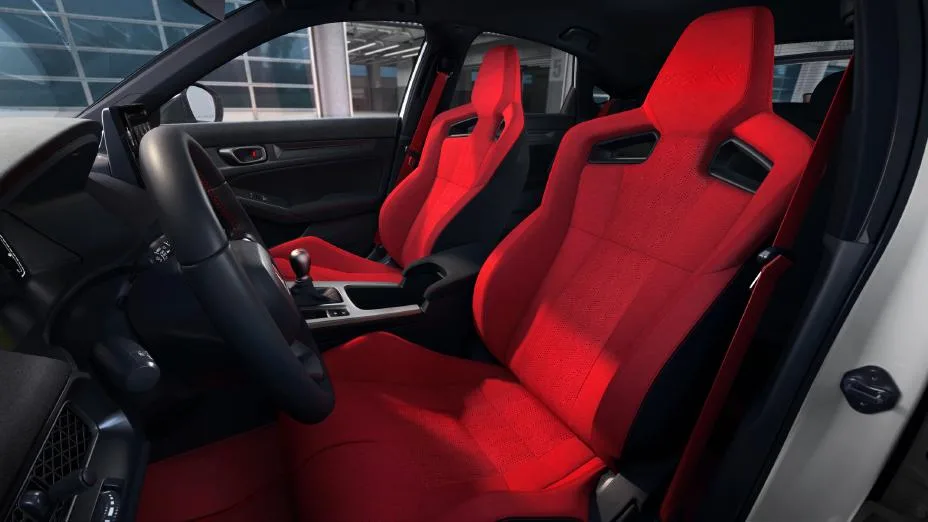 The red heated front sport seats in the 2027 Honda Civic Type R