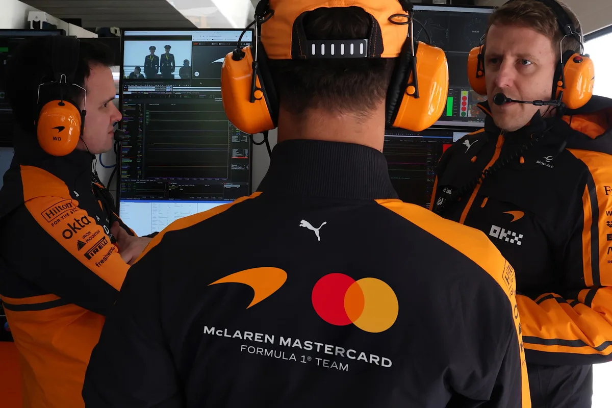 The back of a McLaren Formula 1 team jacket with the new wordmark