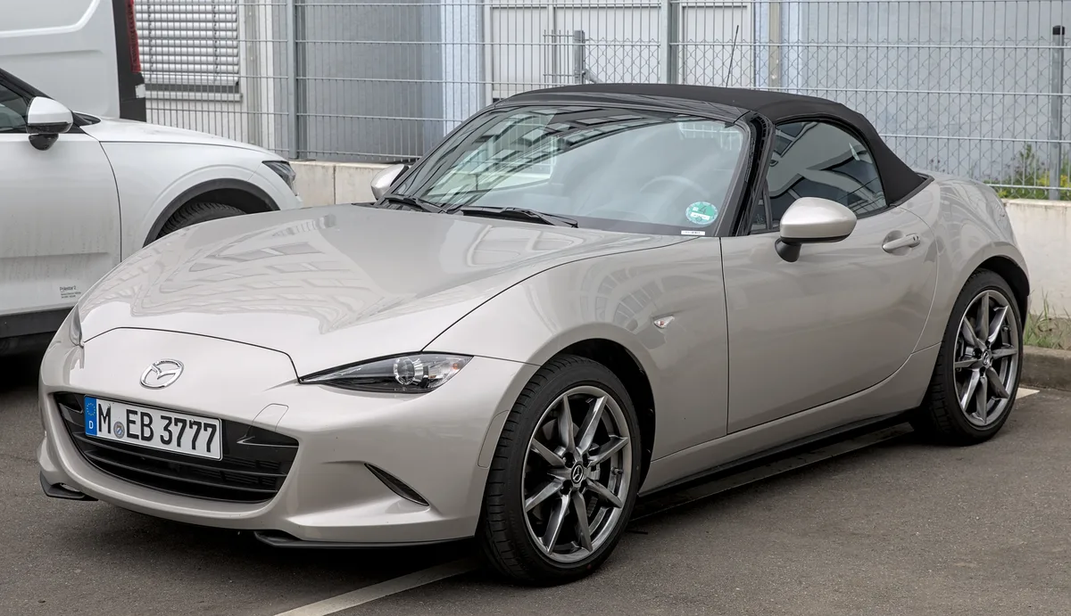 Fourth-generation Mazda MX-5 Miata ND, shorter and lighter than the NC it replaced