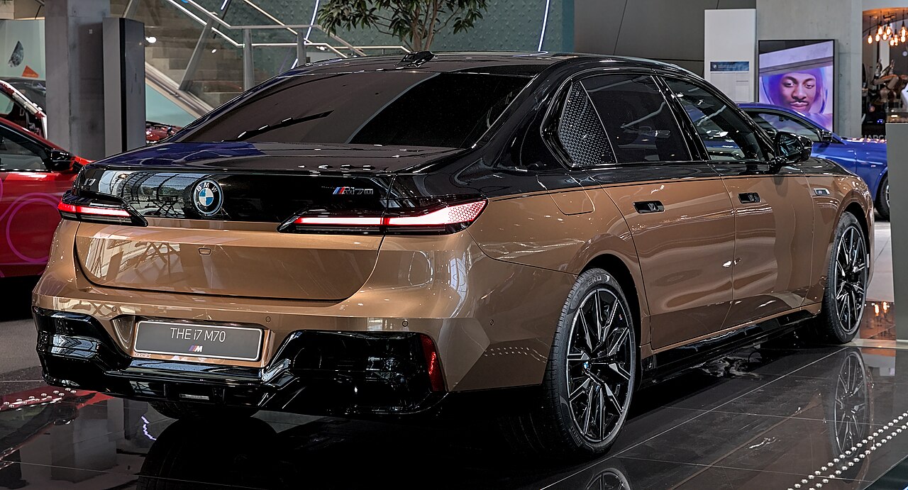 BMW i7: The electric flagship sedan. The i7 M70 makes over 650 hp with a theater-screen rear cabin.