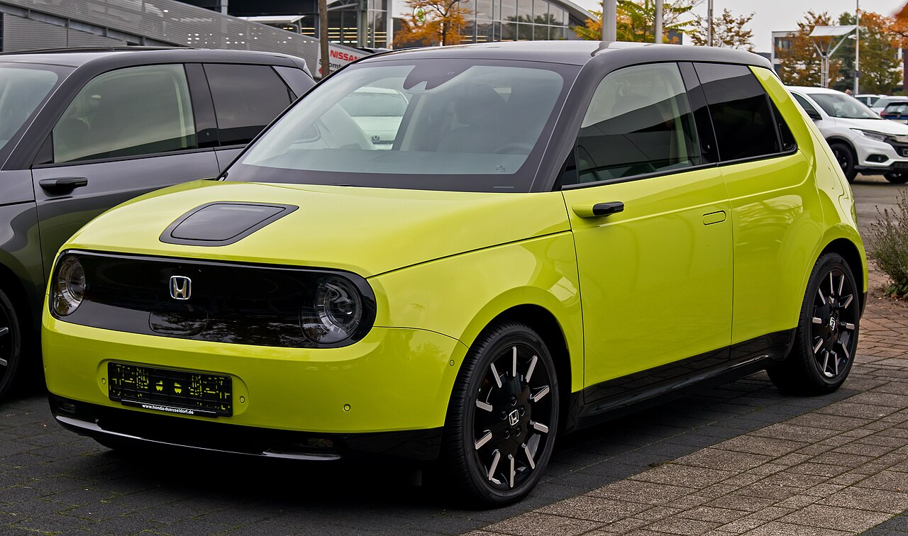 Honda e: The retro-cute electric city car. Charming design, rear-drive, modest range.